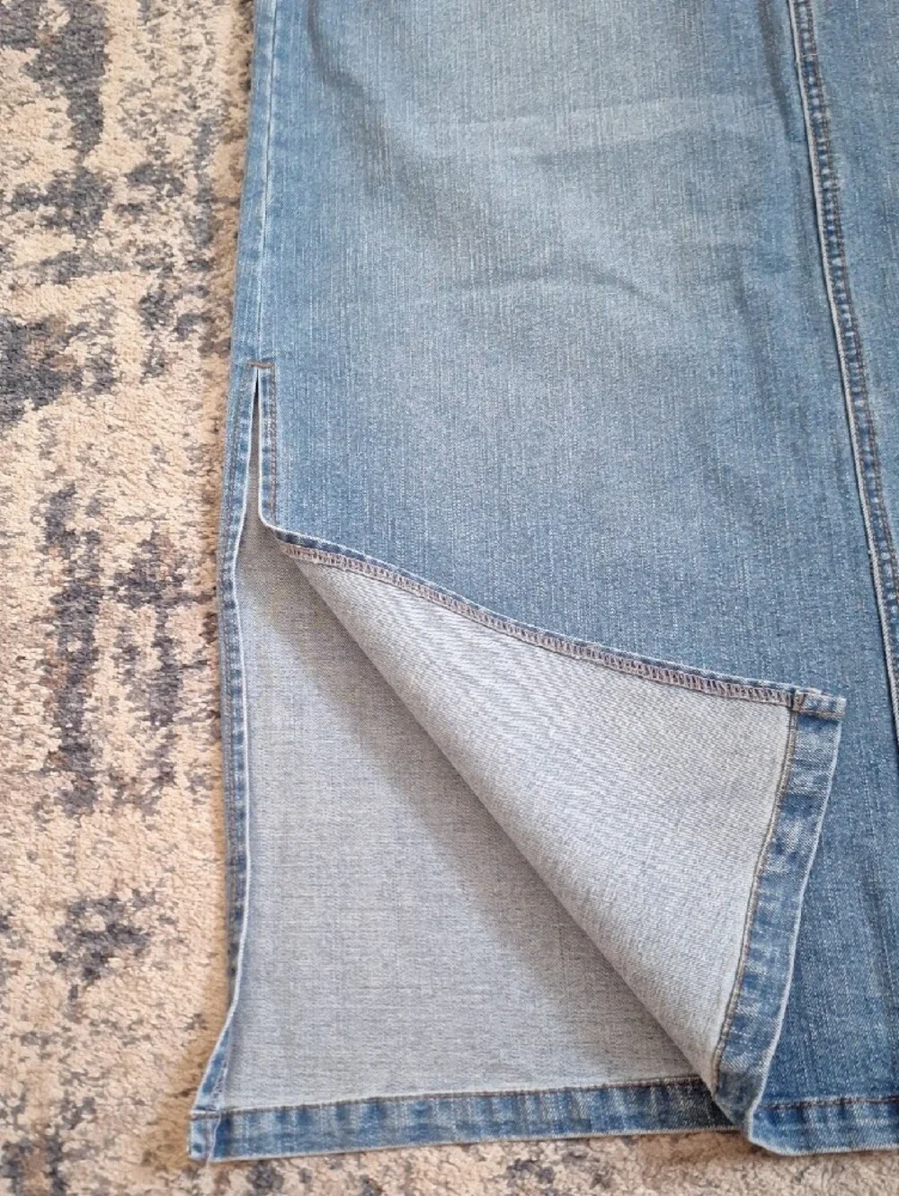 Cato Women's Denim Maxi Skirt With Side Slits Size 12